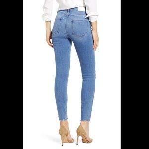 Paige high-rise raw hem skinny jeans - size 24